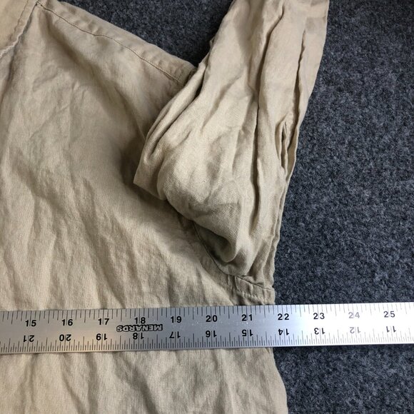 Quince Shirt Mens Large Beige Oatmeal 100% Linen Flax Long Sleeve Button - Picture 5 of 10